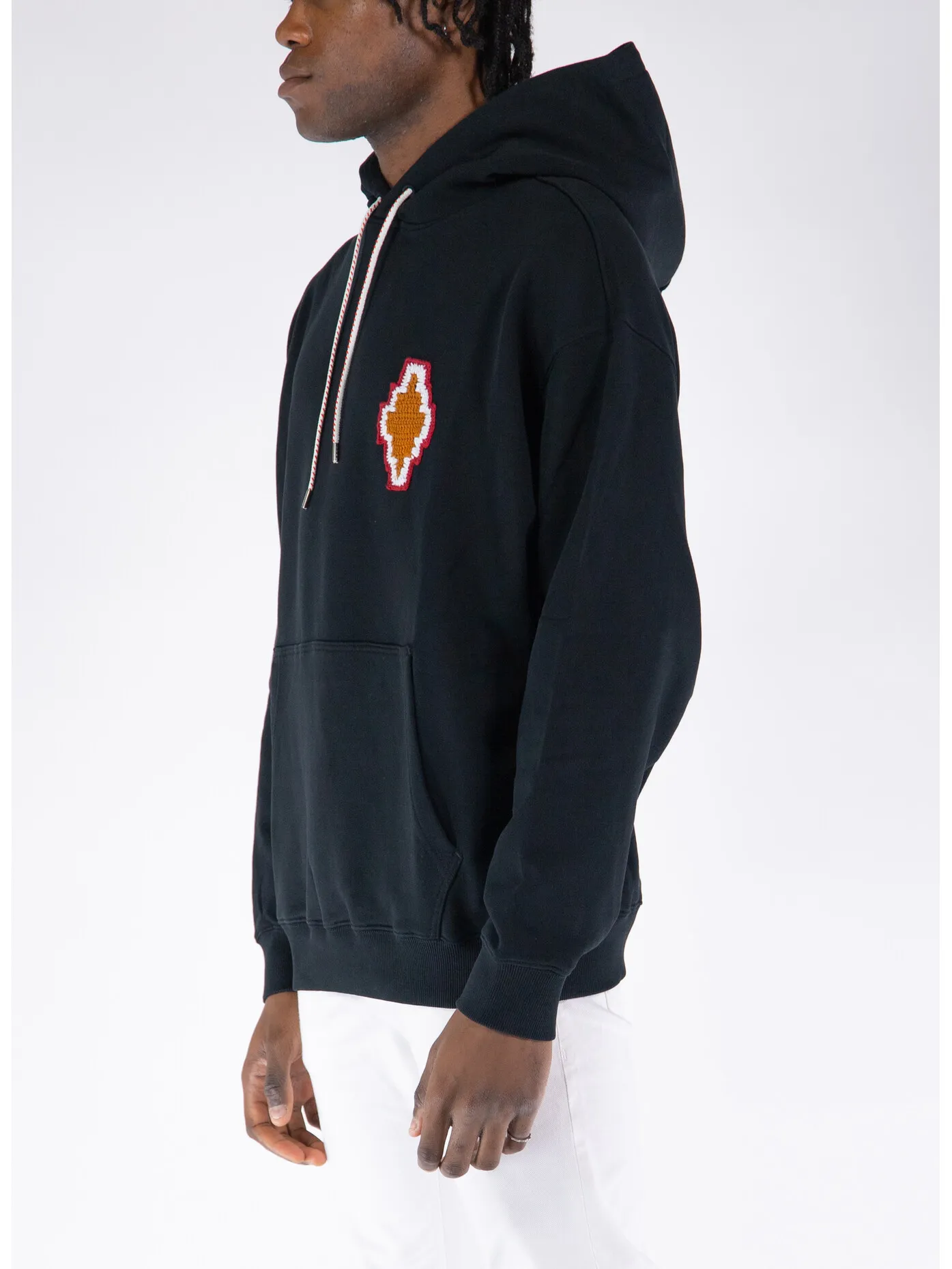     -MARCELO BURLON    -FELPA HOODIE MACRAME CROSS PATCH-