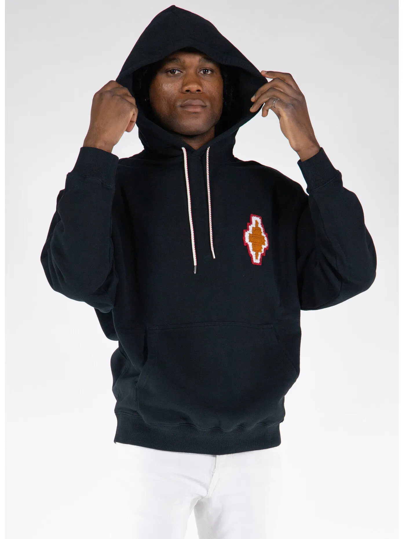     -MARCELO BURLON    -FELPA HOODIE MACRAME CROSS PATCH-