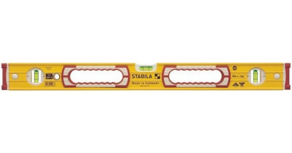 15234 Livella STABILA in alluminio con nervature - modello 196-2 - lunghezza 81cm, 1 fiala orizzontale e 2 verticali, stopper, 2