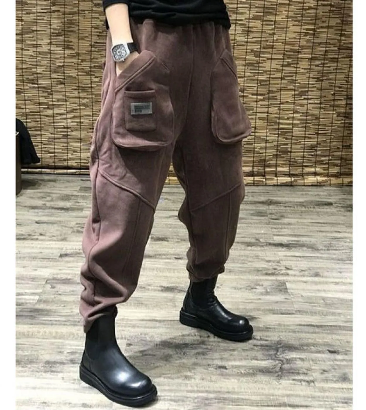 2022 primavera nuove arti stile donna elastico in vita pantaloni larghi alla caviglia doppia tasca doppia tasca pantaloni Harem