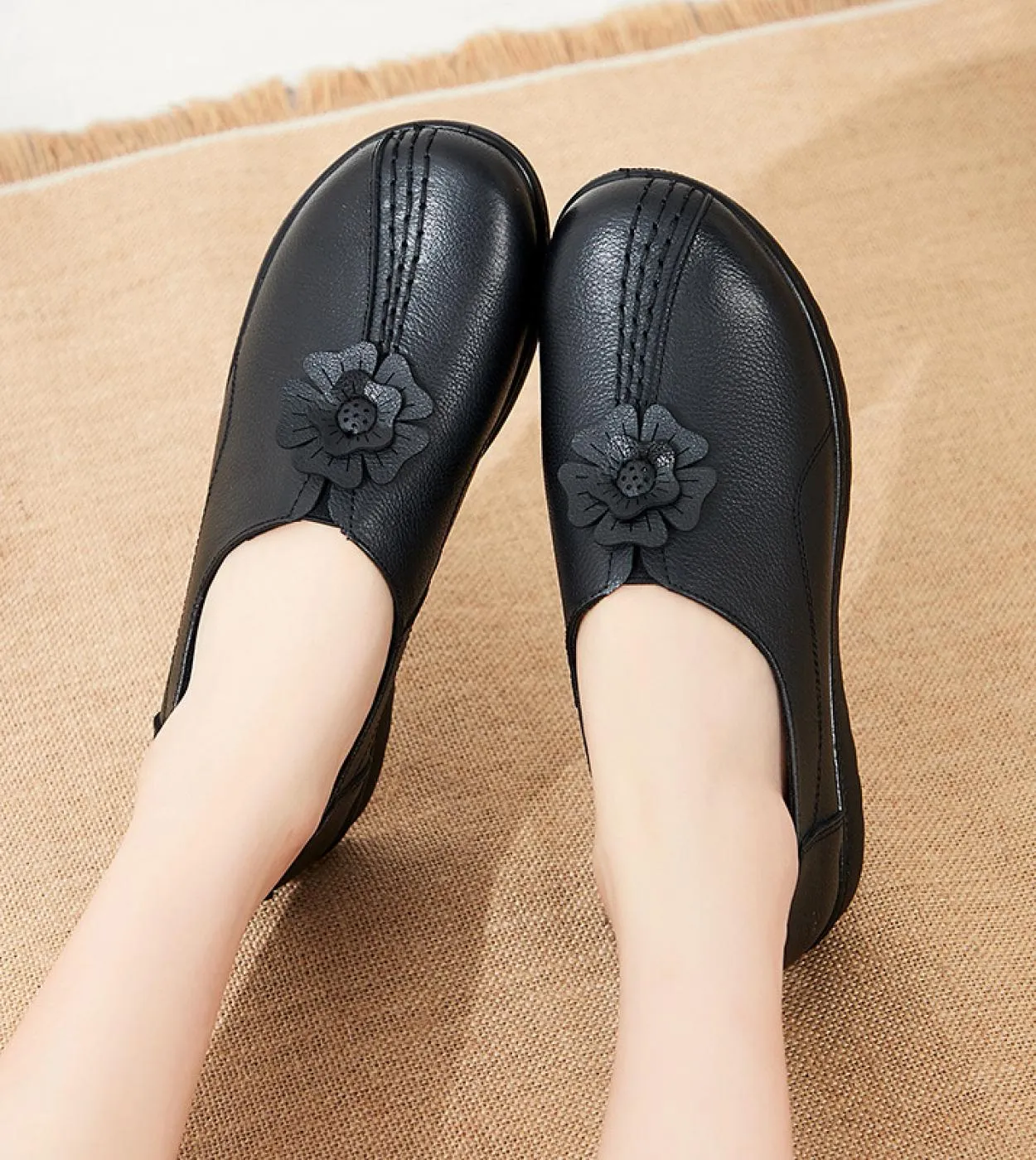 3541 Scarpe Slipon piatte da donna Spring Ladies Nuove scarpe casual in vera pelle per scarpe da ginnastica donna fiore moda fem