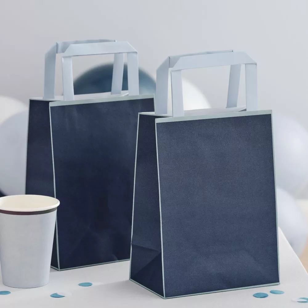 5 sacchetti regalo ecologici blu