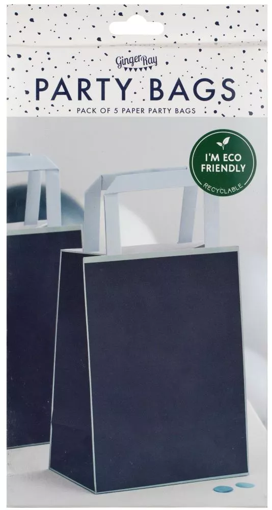 5 sacchetti regalo ecologici blu