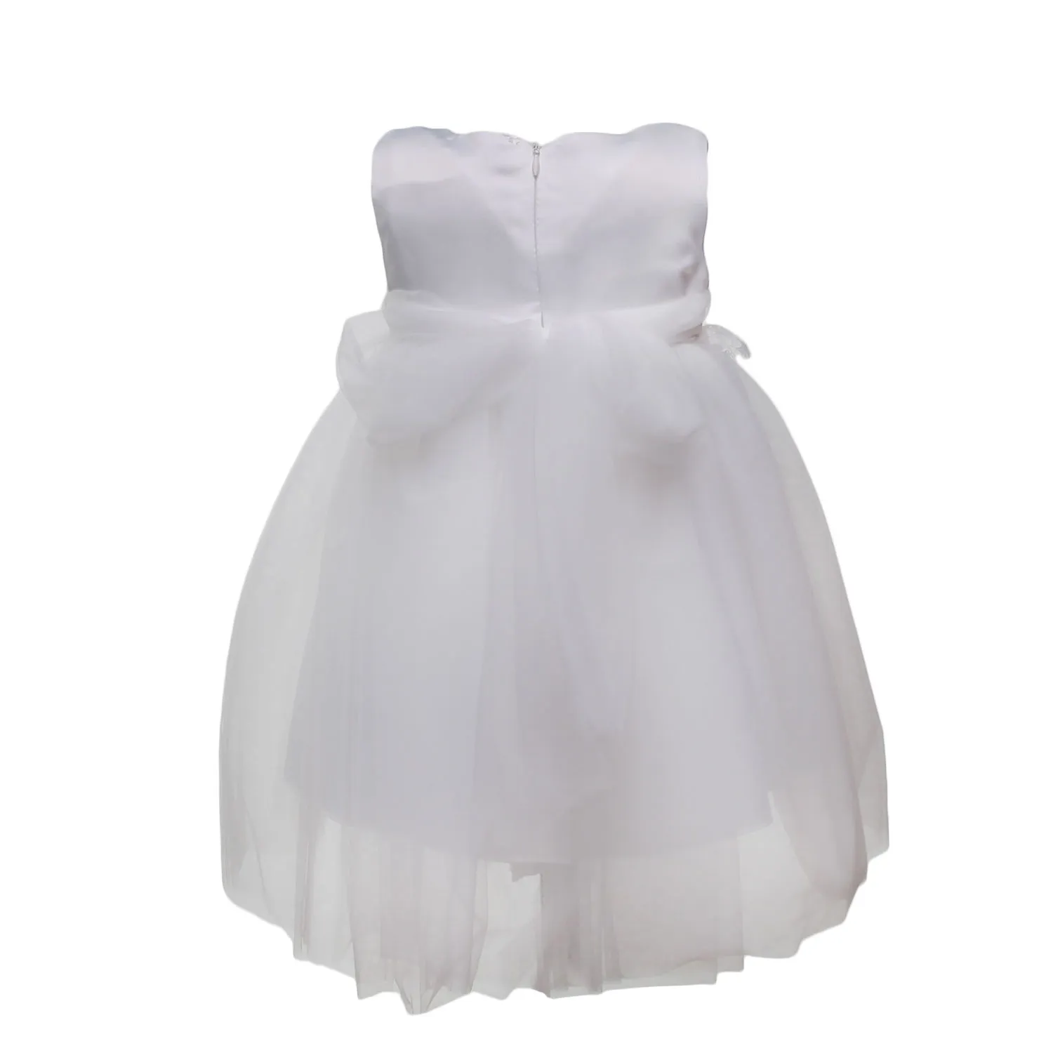 Abito Bimba Bianco Con Ricami
