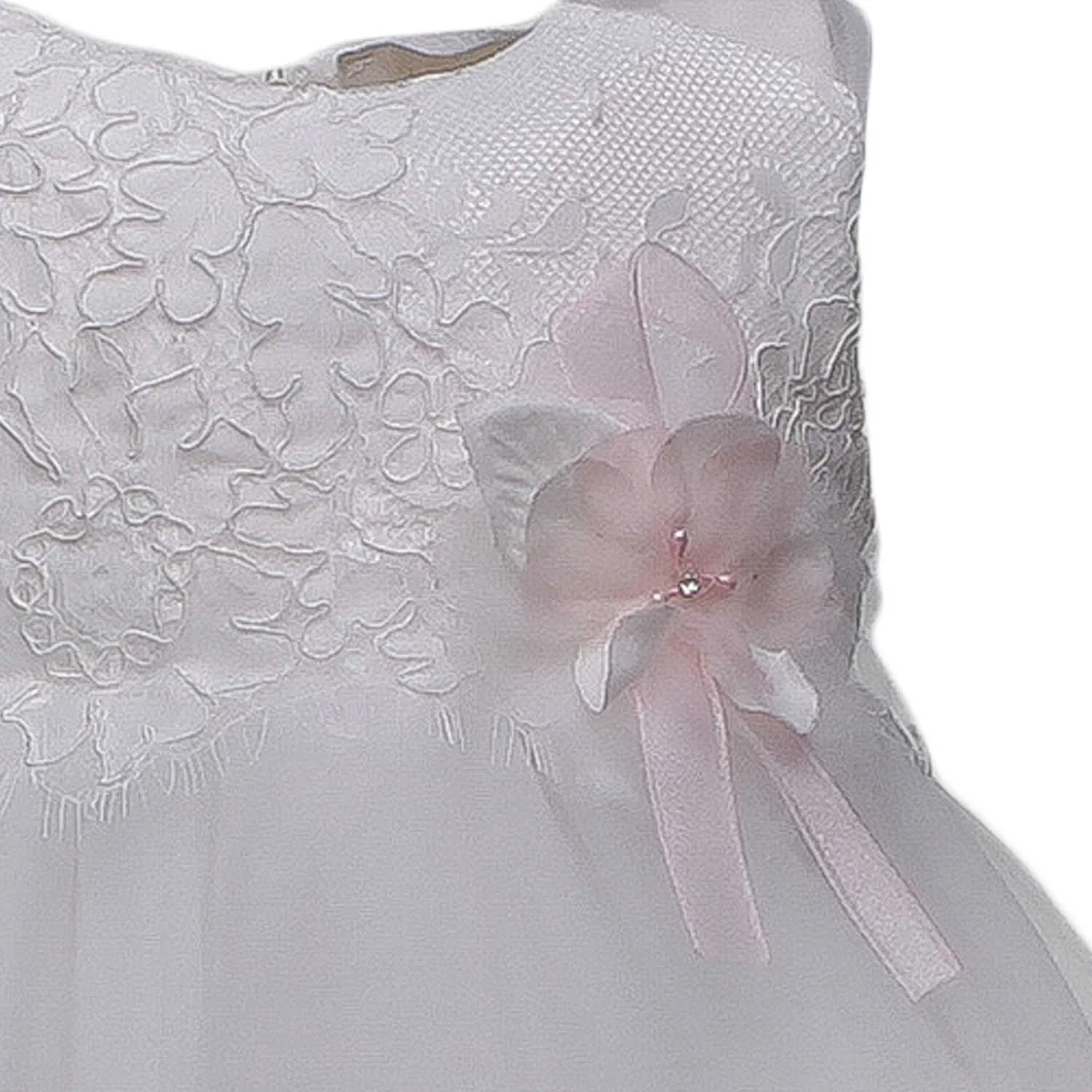 Abito Bimba Bianco Con Ricami