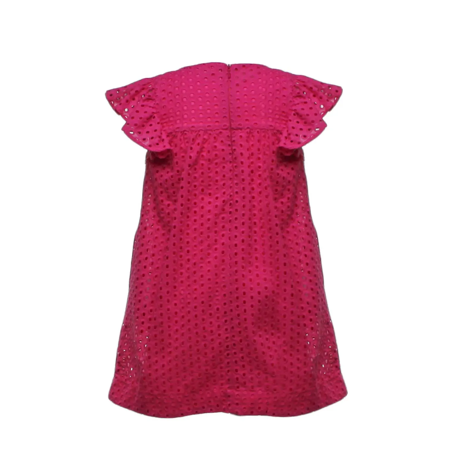 Abito Fucsia Bambina Con Ricami Sangallo