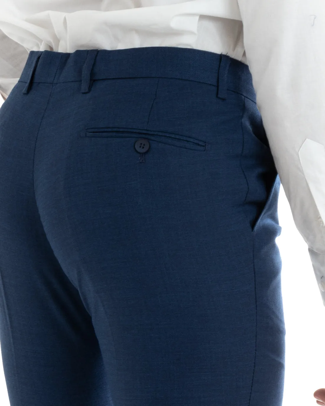 Abito Uomo Monopetto Vestito Completo Giacca Pantaloni Blu Elegante Casual GIOSAL-OU2401A