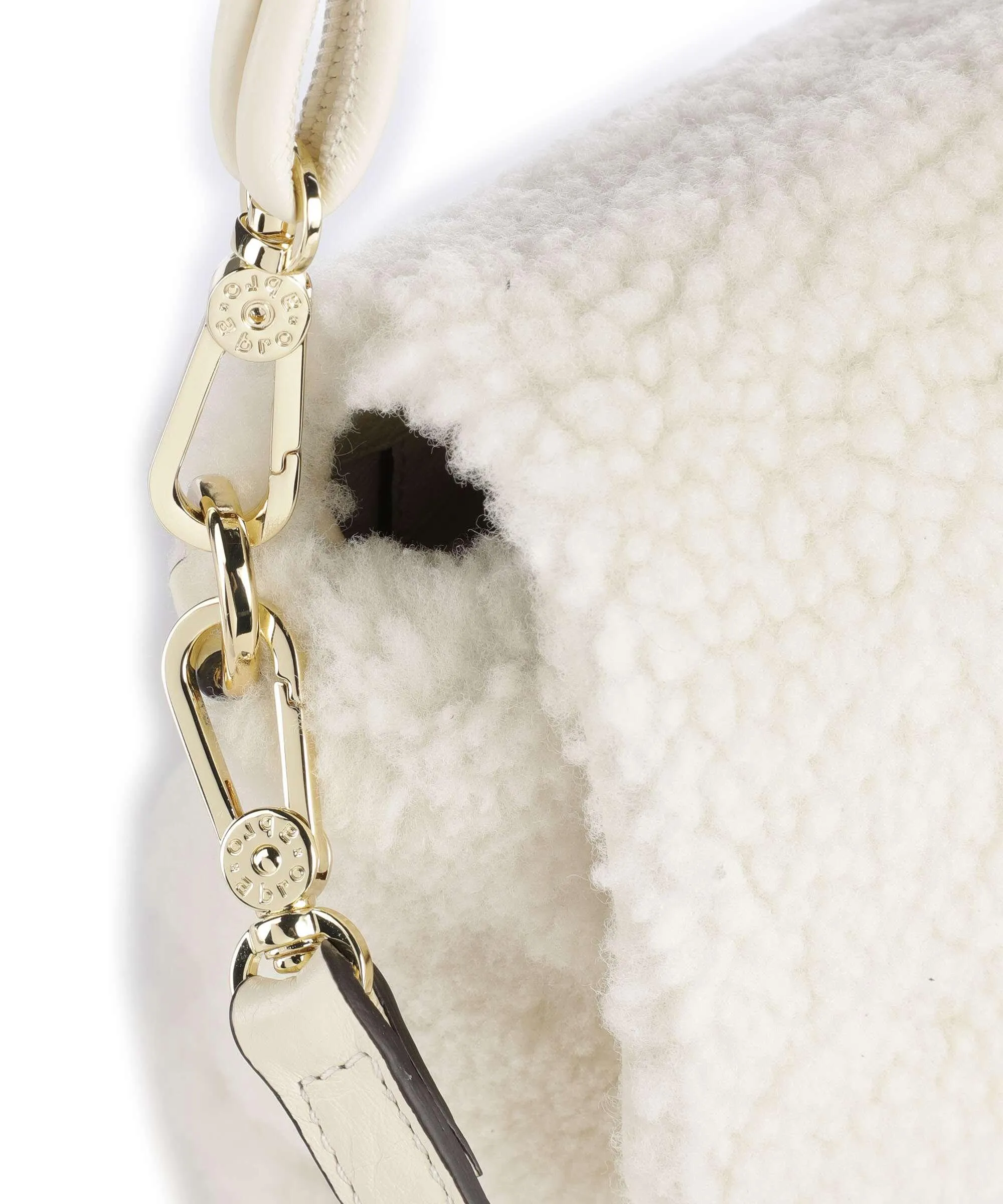  Abro Shearling Poppy Borsa a spalla pelliccia avorio  