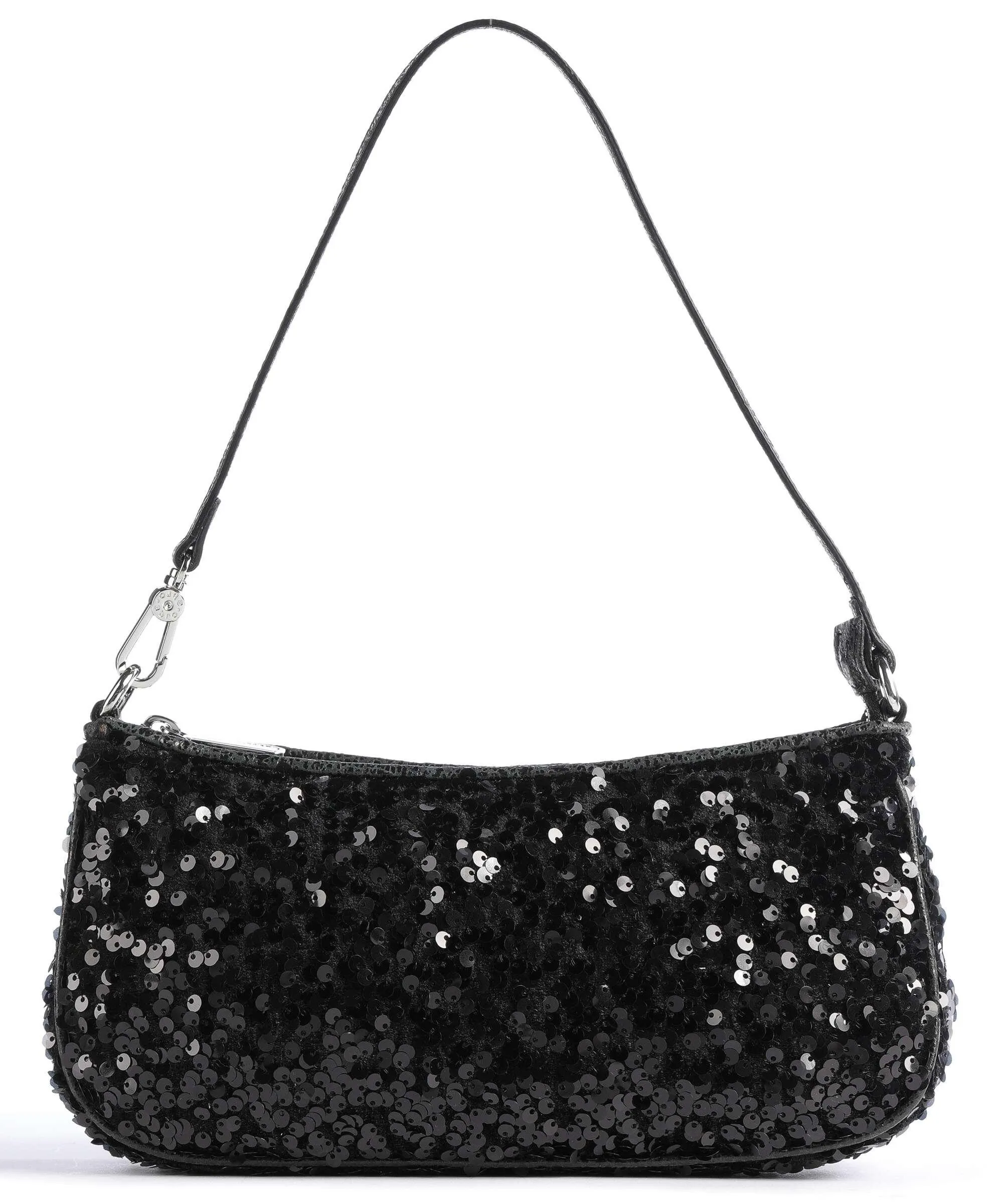  Abro Virginia Borsa a spalla tissu, pelle di vacchetta grana nero  