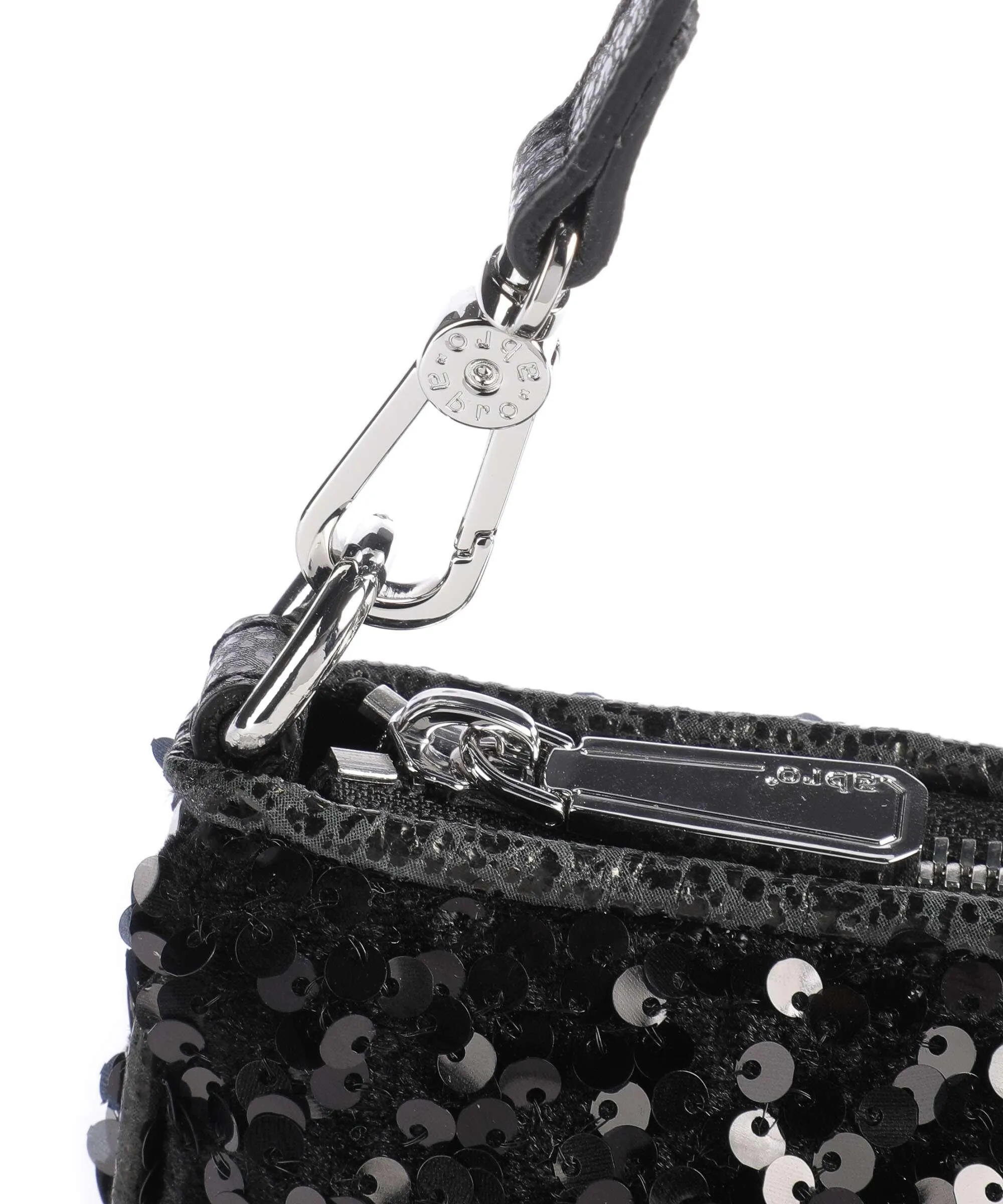  Abro Virginia Borsa a spalla tissu, pelle di vacchetta grana nero  
