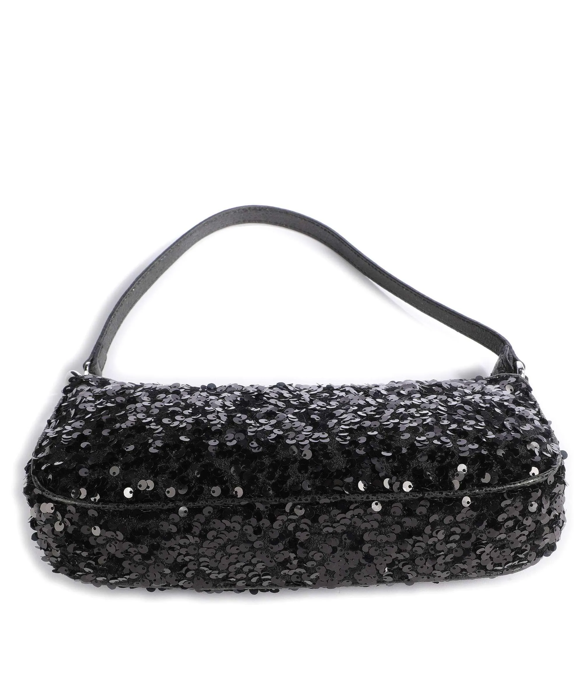 Abro Virginia Borsa a spalla tissu, pelle di vacchetta grana nero  