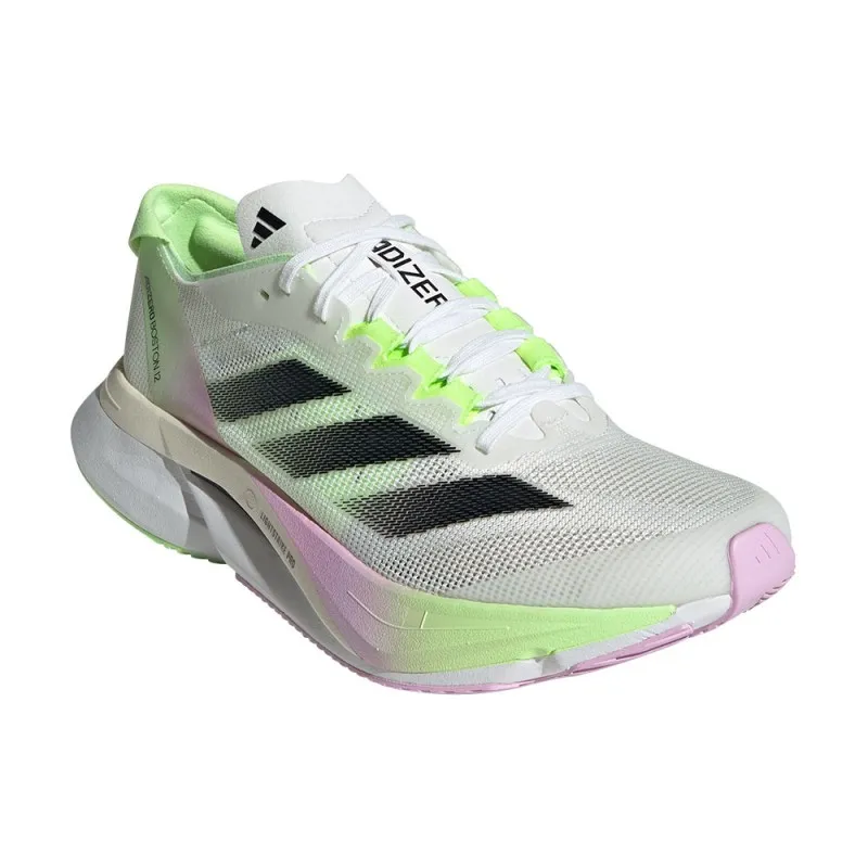 ADIDAS Adizero Boston 12 Bianco Core Nero - Scarpe Running Donna