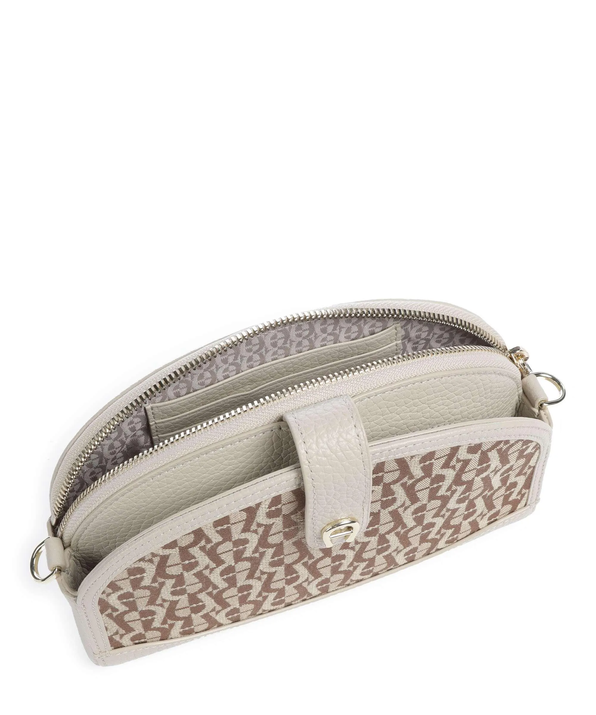  Aigner Emea Borsetta porta cellulare pelle di vacchetta grana, tissu beige  