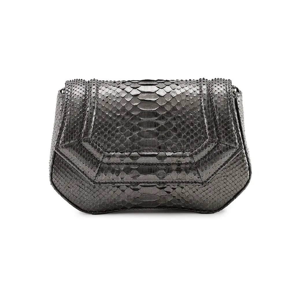 Aleksandra Badura - Etoile Mini Bag - Borsa a Tracolla in Pitone - Grafite - Borsa in Pelle di Alta Qualità Luxury