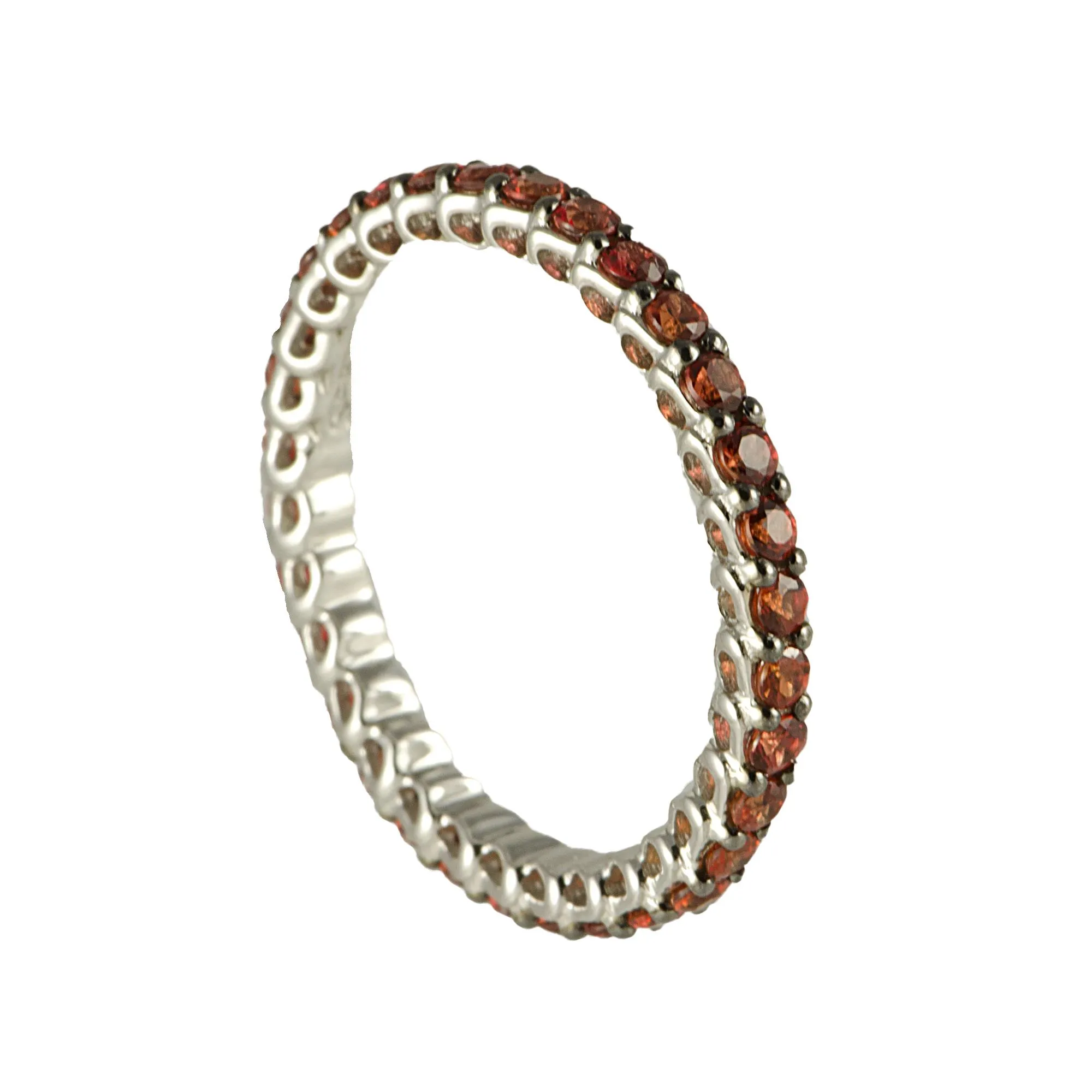 ANELLO IN ORO BIANCO E ZAFFIRI ROSSI CT 1,13 MIS 13