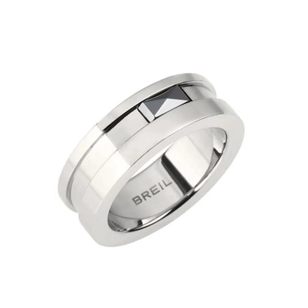 Anello Uomo Acciaio Ceramic Brick Misura 25 Breil
