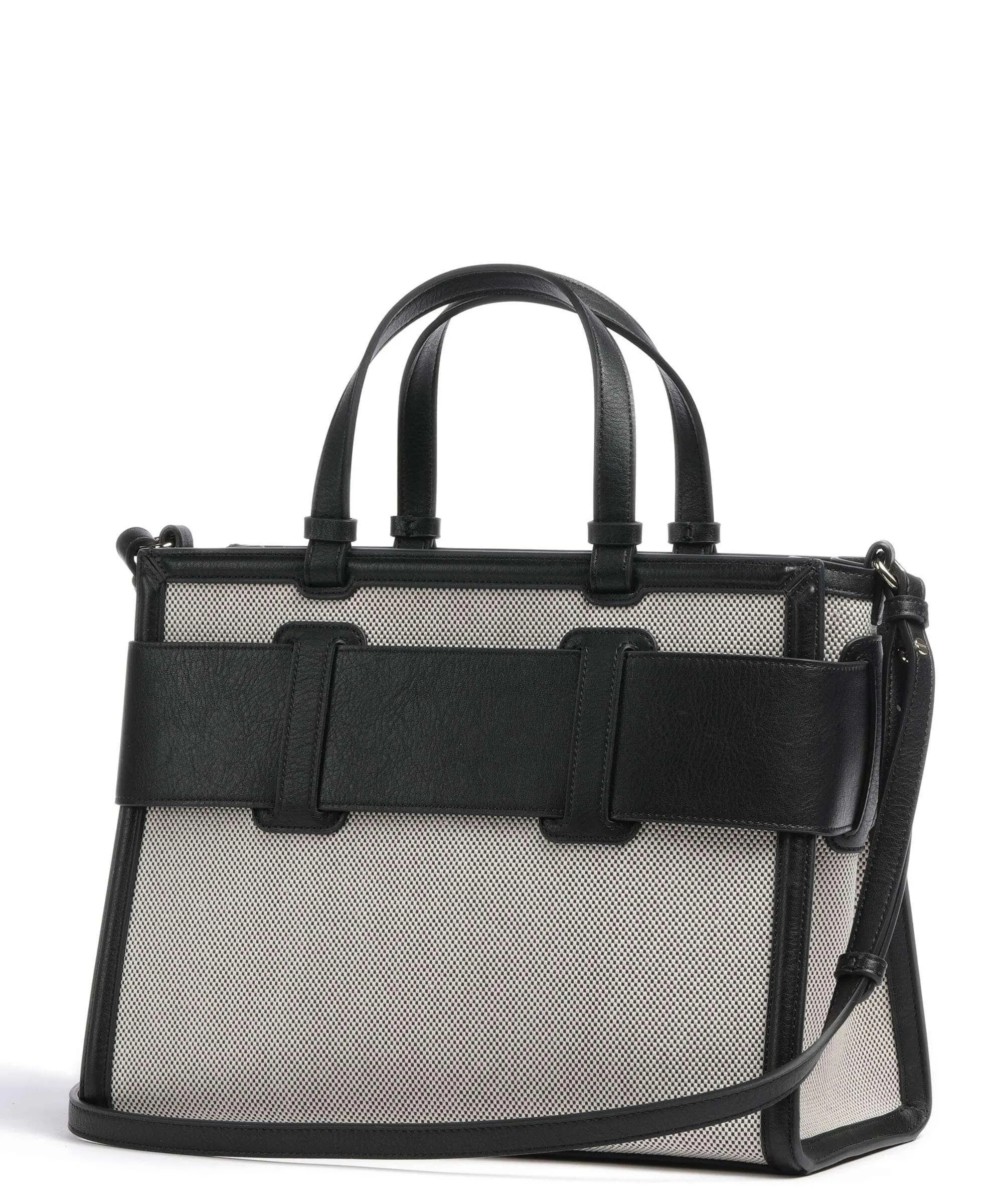  Armani Exchange Borsa a mano cotone, poliestere nero/bianco  