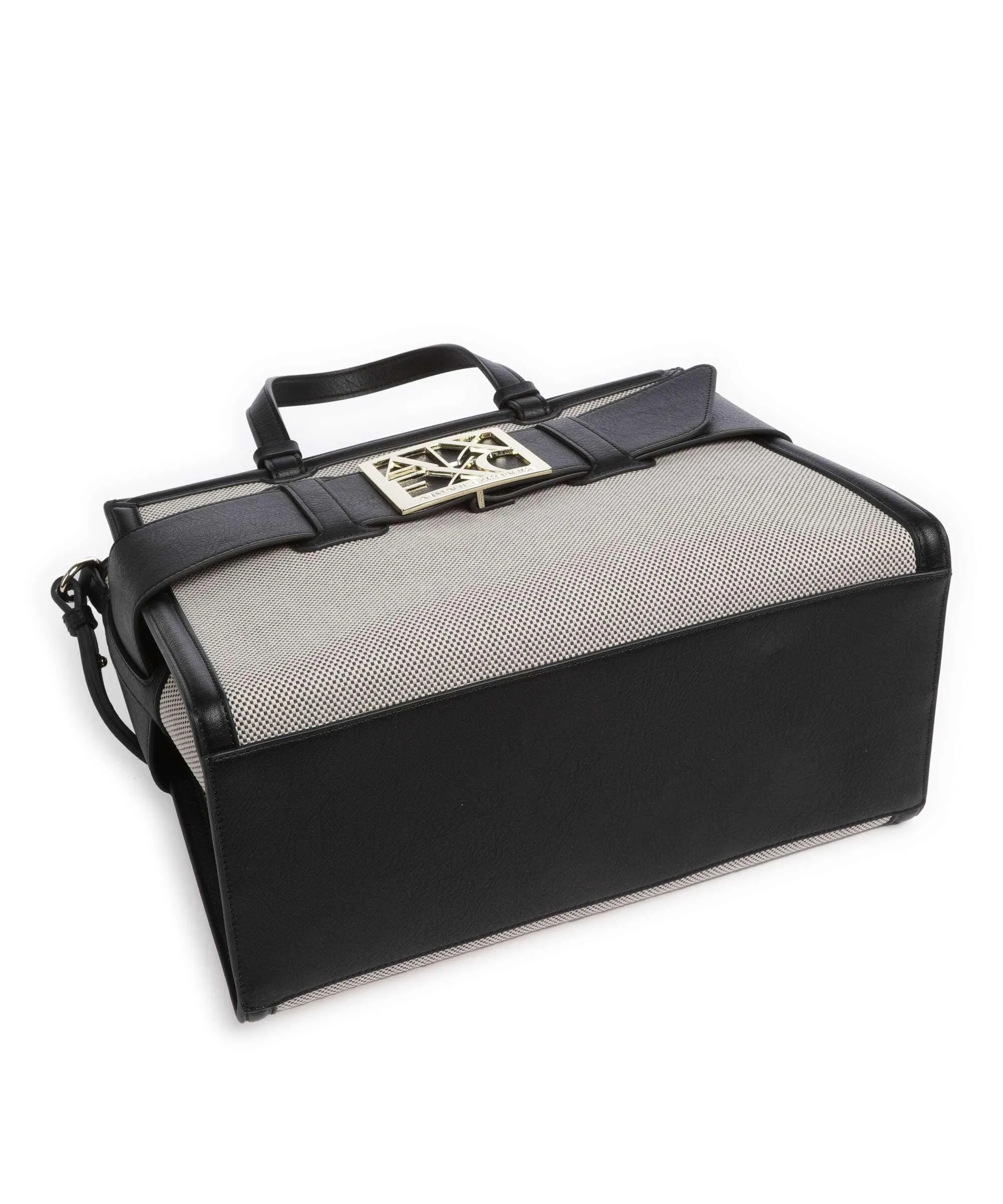  Armani Exchange Borsa a mano cotone, poliestere nero/bianco  