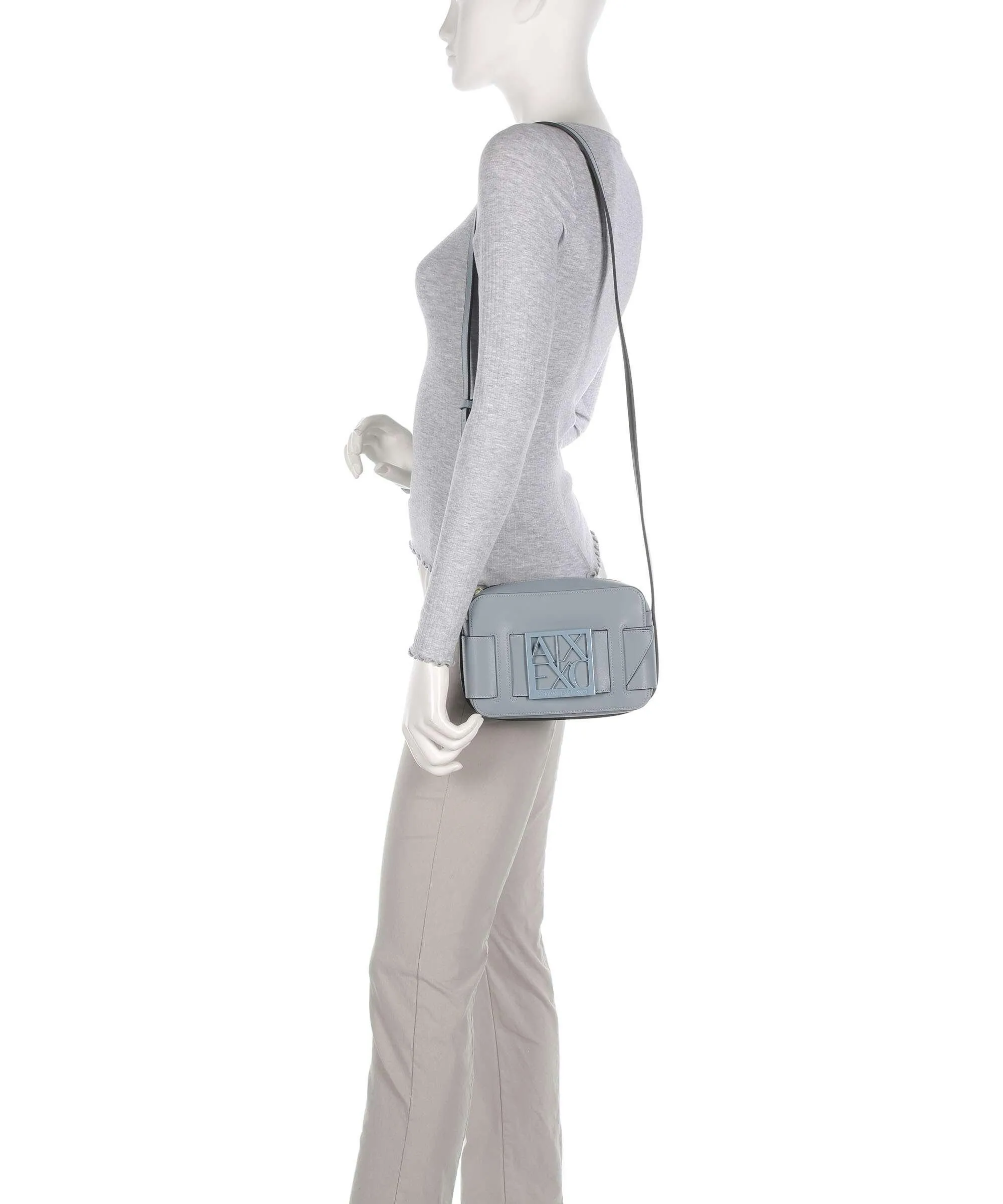  Armani Exchange Susie Borsa a tracolla pelle sintetica blu-grigio  