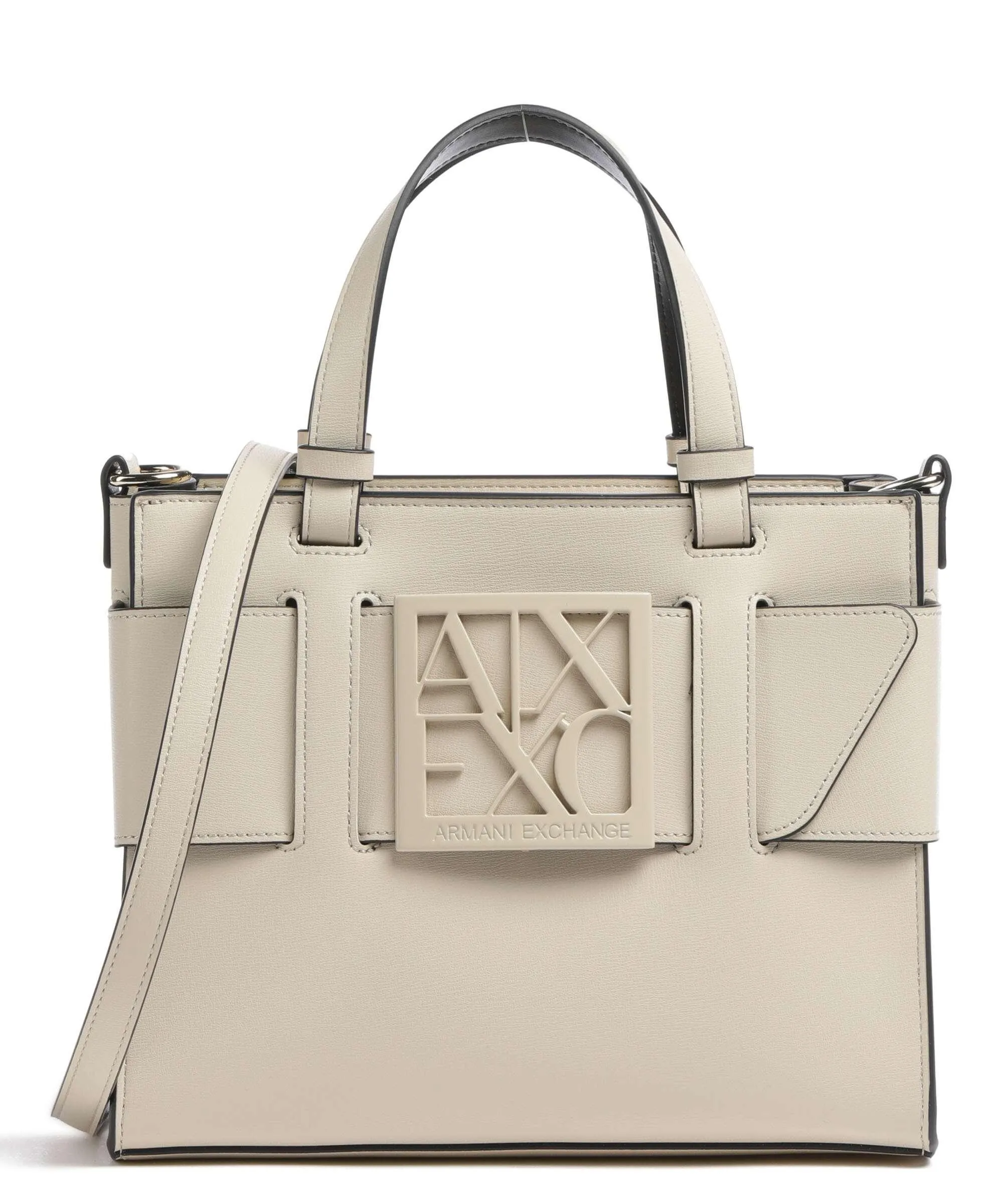  Armani Exchange Susie M Borsa a mano pelle sintetica beige  