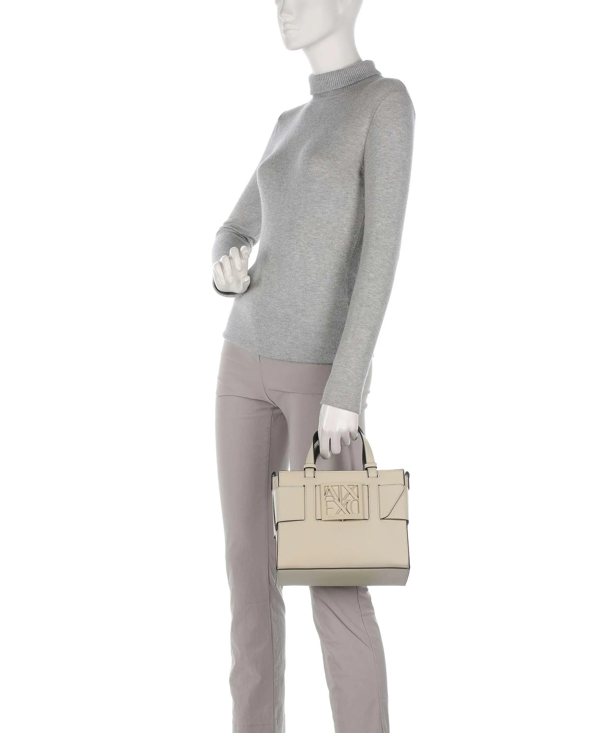  Armani Exchange Susie M Borsa a mano pelle sintetica beige  