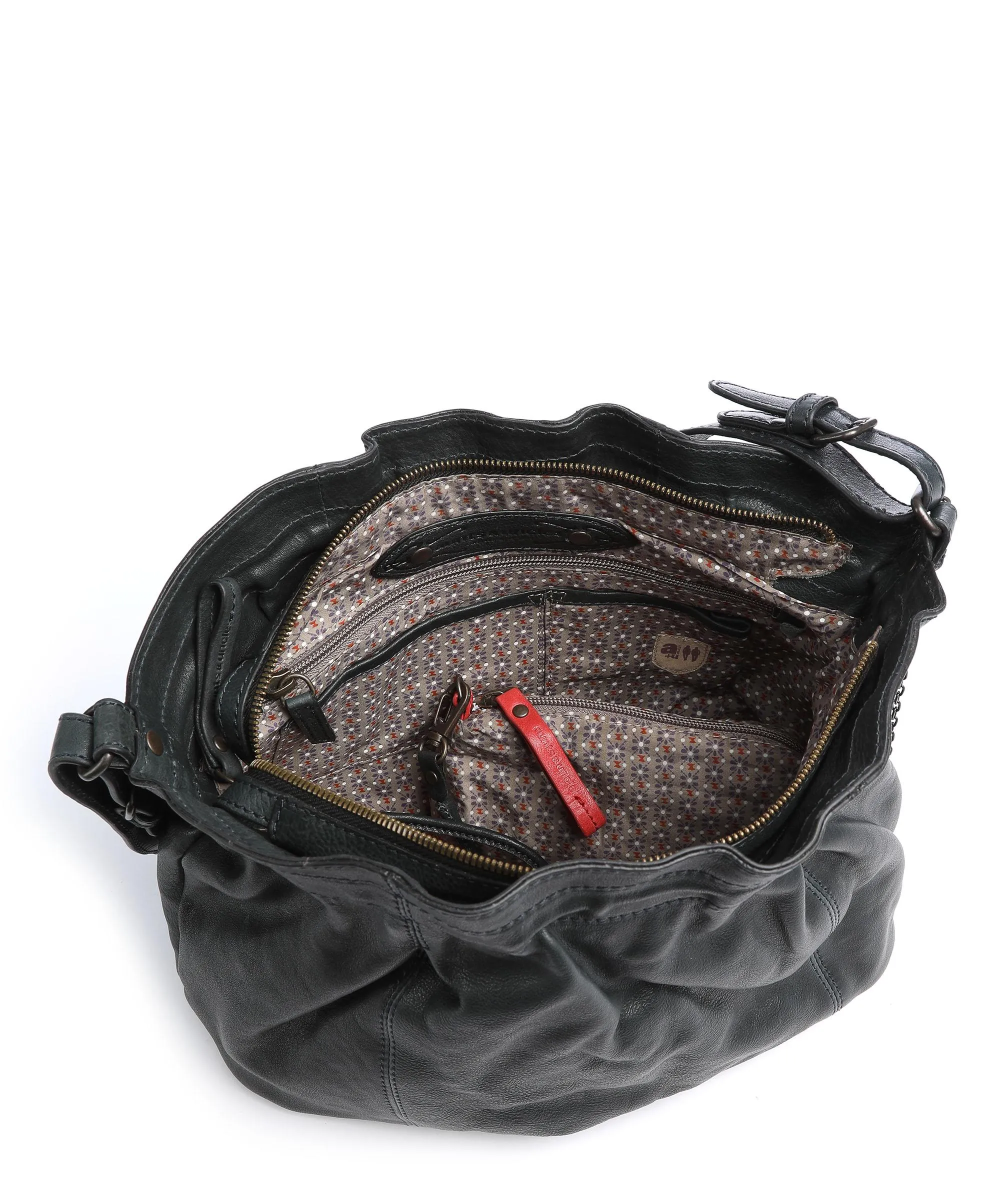  Aunts & Uncles Coffee Klatsch Hannah Borsa a spalla pelle granulata verde scuro  
