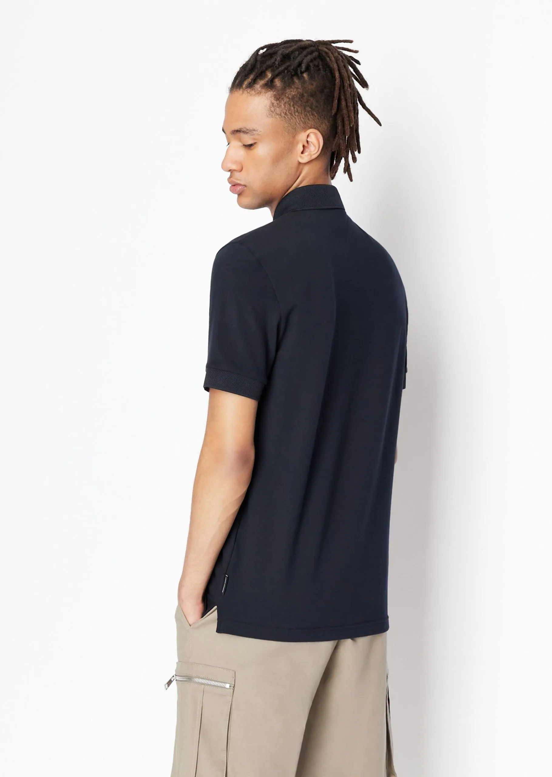 AX – POLO SLIM FIT IN PIQUET CON DETTAGLI A NIDO D’APE