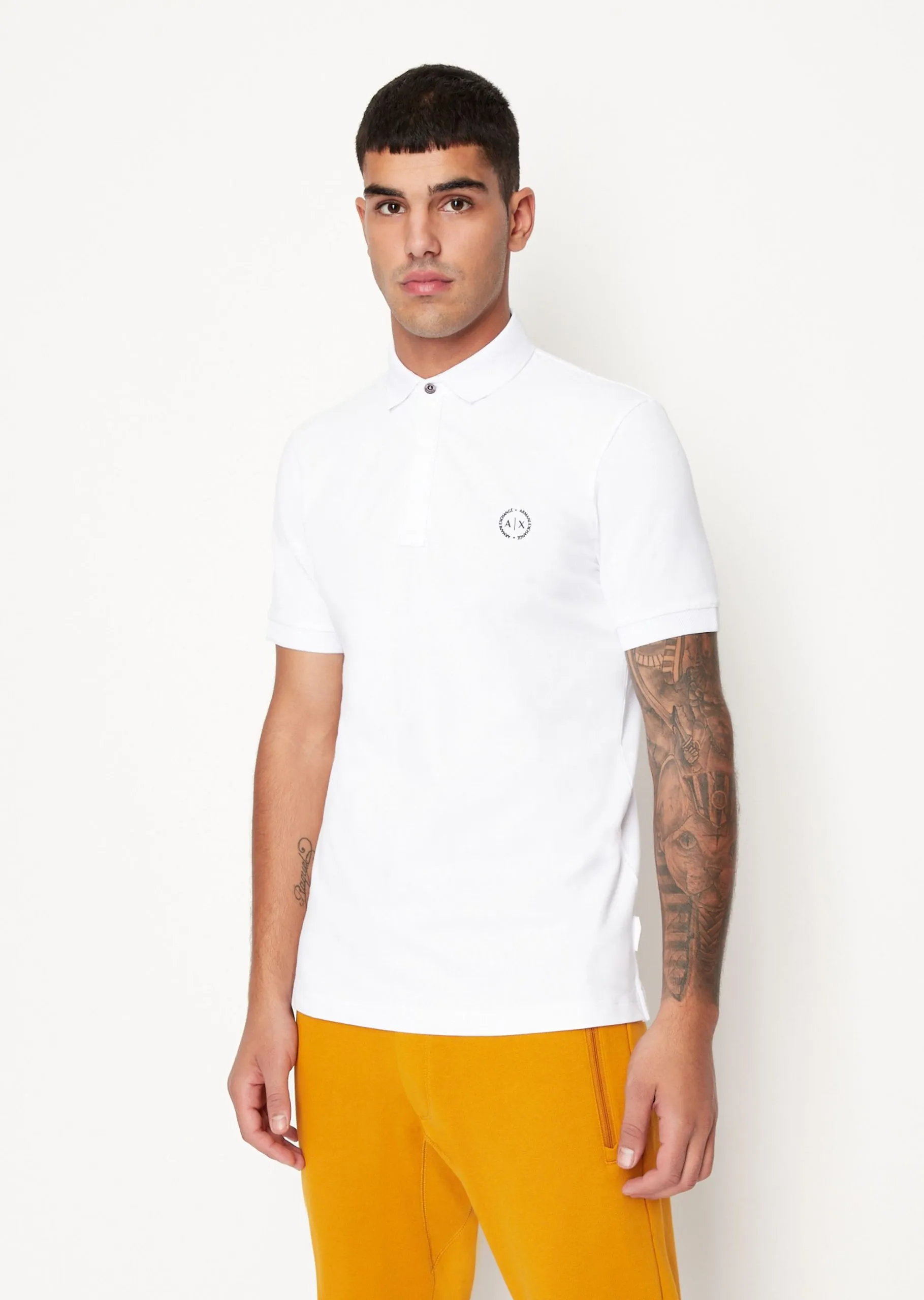 AX – POLO SLIM FIT IN PIQUET CON DETTAGLI A NIDO D’APE
