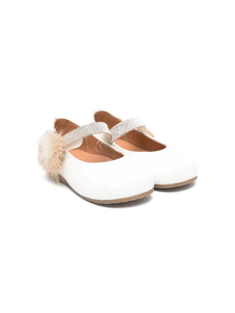 Ballerine per neonata Eli1957 bianco con decorazione