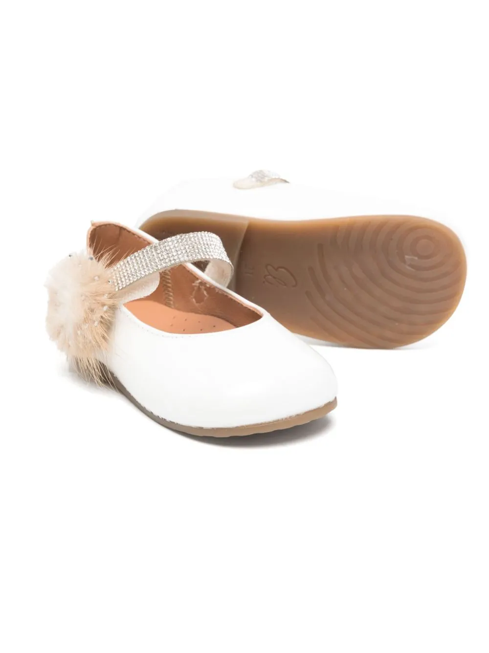 Ballerine per neonata Eli1957 bianco con decorazione
