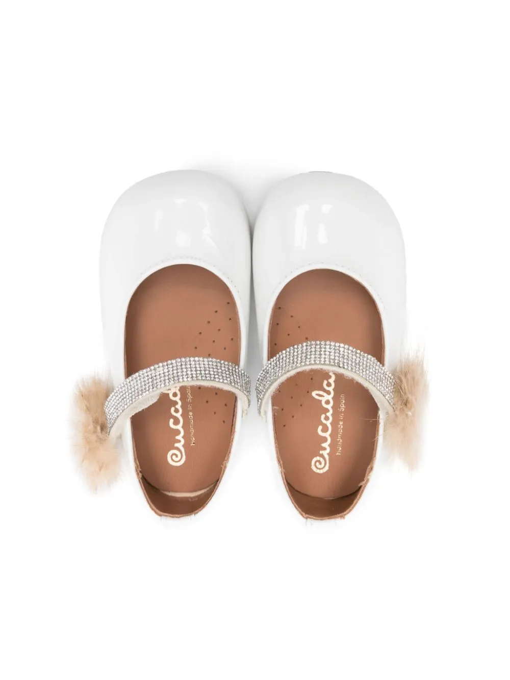 Ballerine per neonata Eli1957 bianco con decorazione