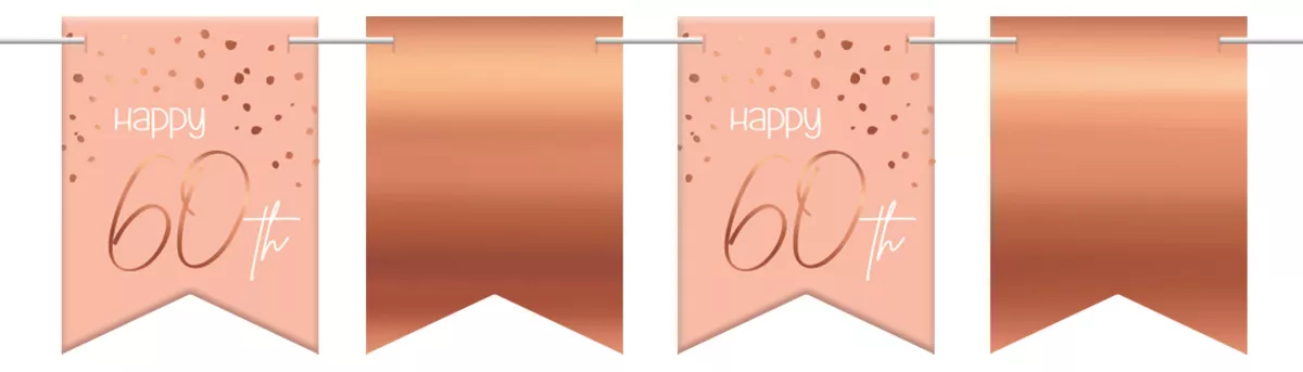 Bandierine 60° compleanno rosa oro