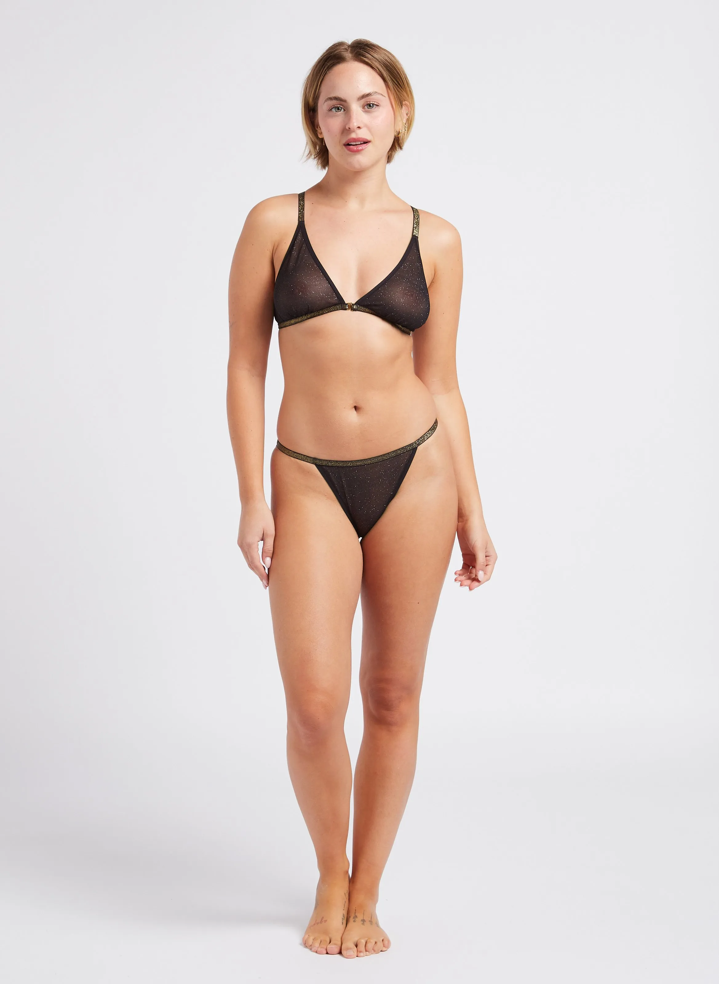  BELIZA   CHIARA - Slip effetto glitterato | Nero