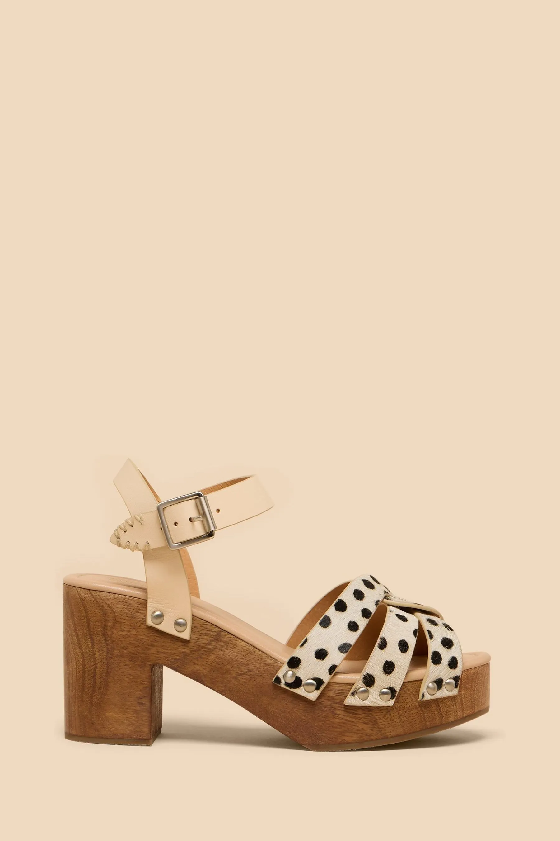 Bianco - Stuff - Cosmo - Sabot in pelle con tacco