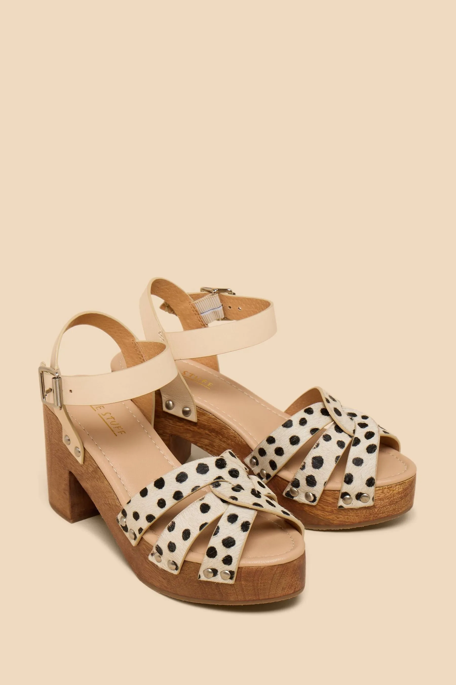 Bianco - Stuff - Cosmo - Sabot in pelle con tacco