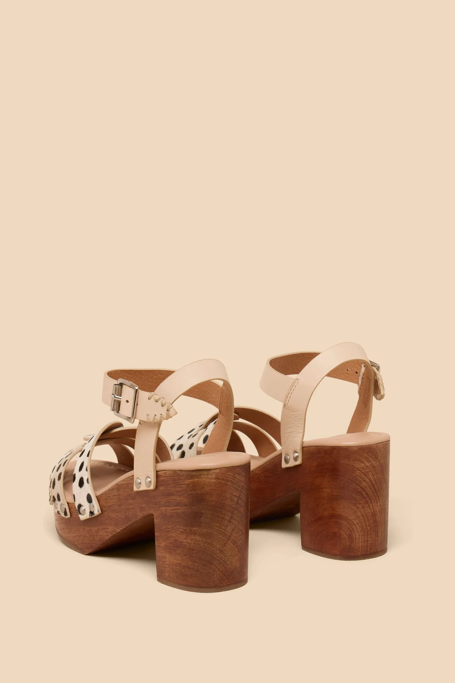 Bianco - Stuff - Cosmo - Sabot in pelle con tacco
