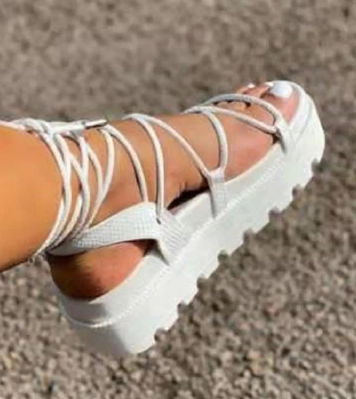 Big Size 3543 Scarpe incrociate per donna Abito estivo Sandali Piattaforma con zeppa Donna Donna Scarpe casual da spiaggia