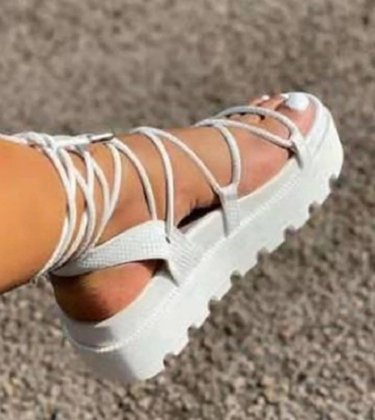 Big Size 3543 Scarpe incrociate per donna Abito estivo Sandali Piattaforma con zeppa Donna Donna Scarpe casual da spiaggia