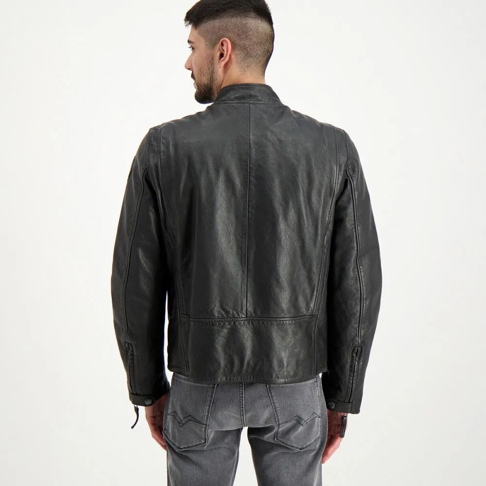 BLAUER BIKER IN PELLE OLIVER