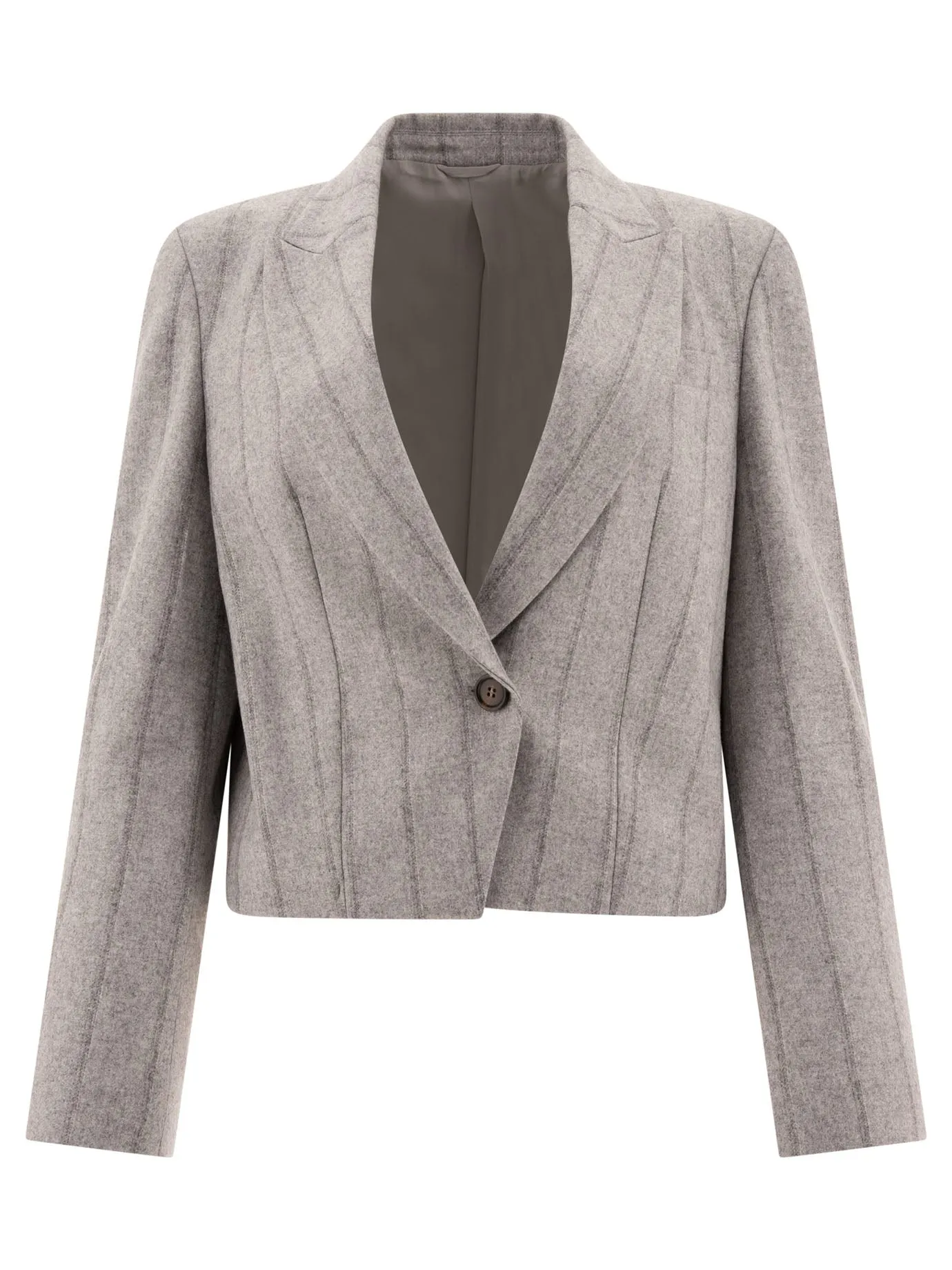 Blazer a strisce a strisce di Brunello Cucinelli con monili