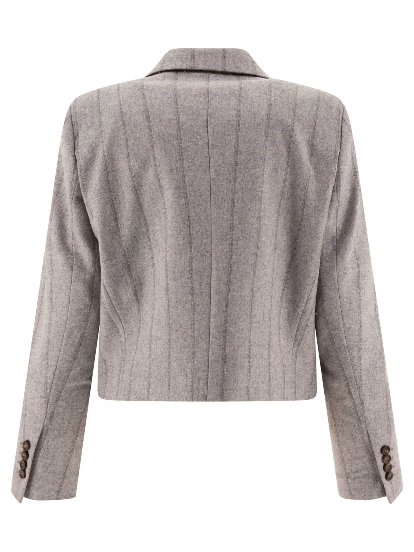 Blazer a strisce a strisce di Brunello Cucinelli con monili