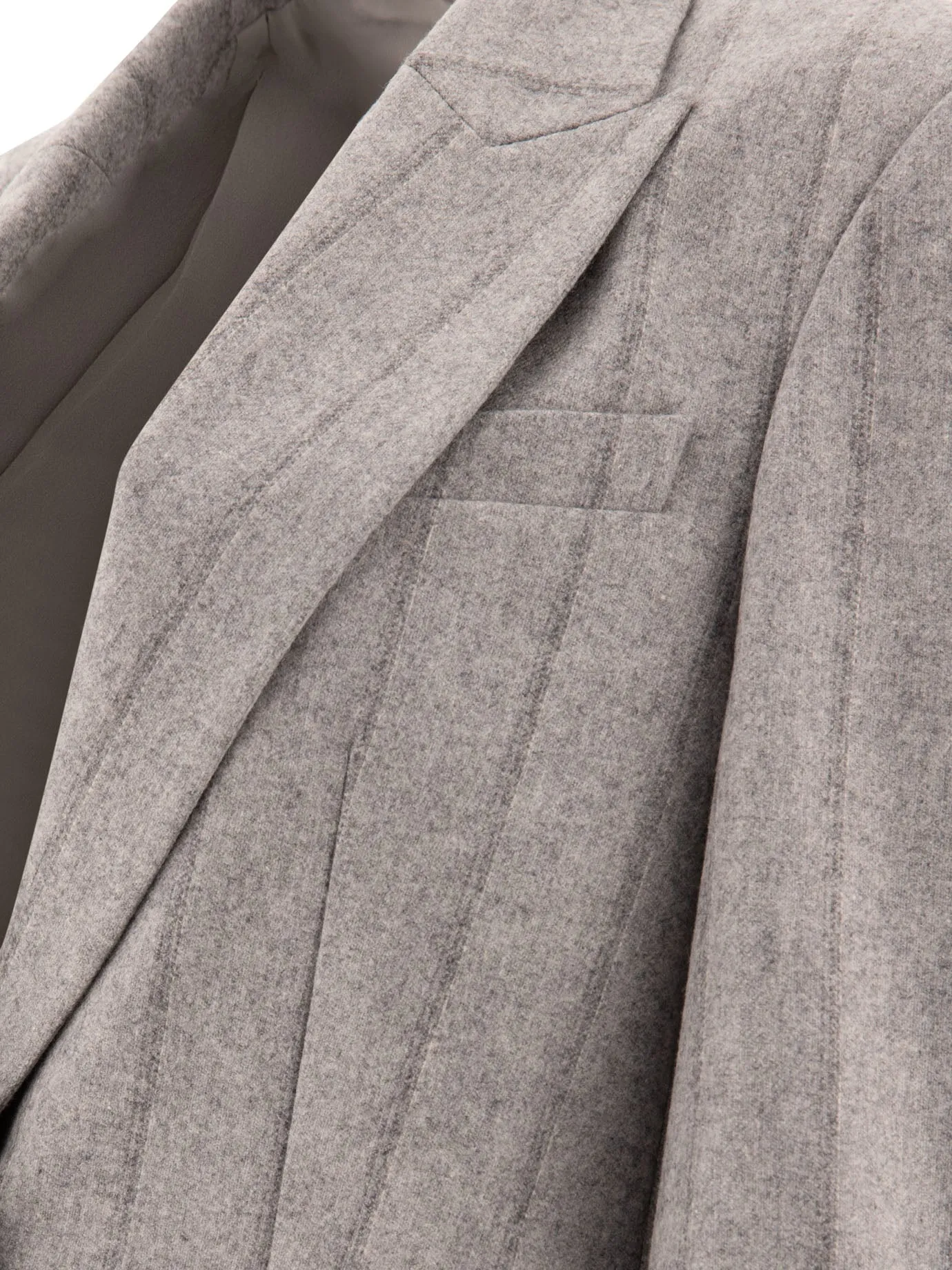 Blazer a strisce a strisce di Brunello Cucinelli con monili
