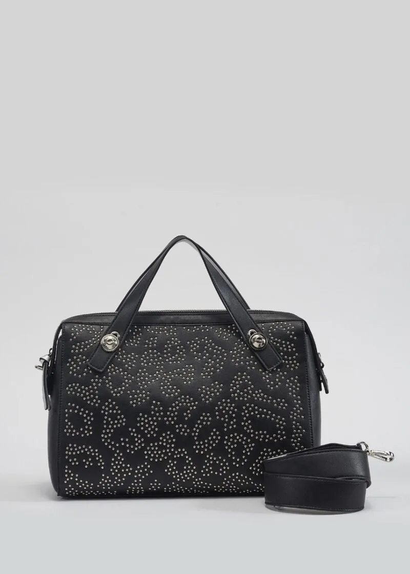 Borsa a mano con micro borchie