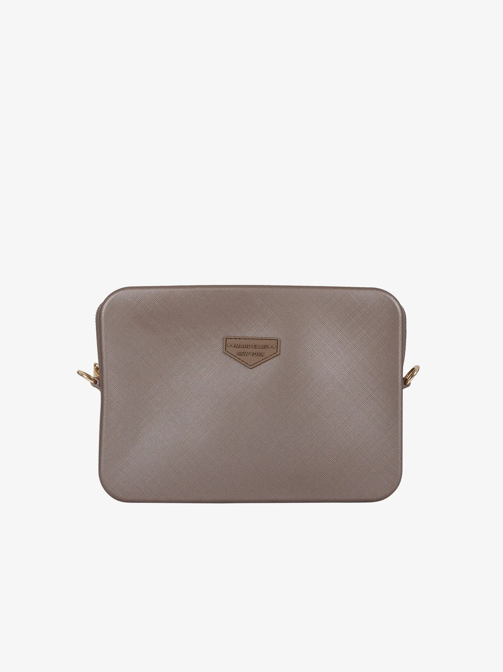 Borsa a spalla Flat Flowe donna bronzo