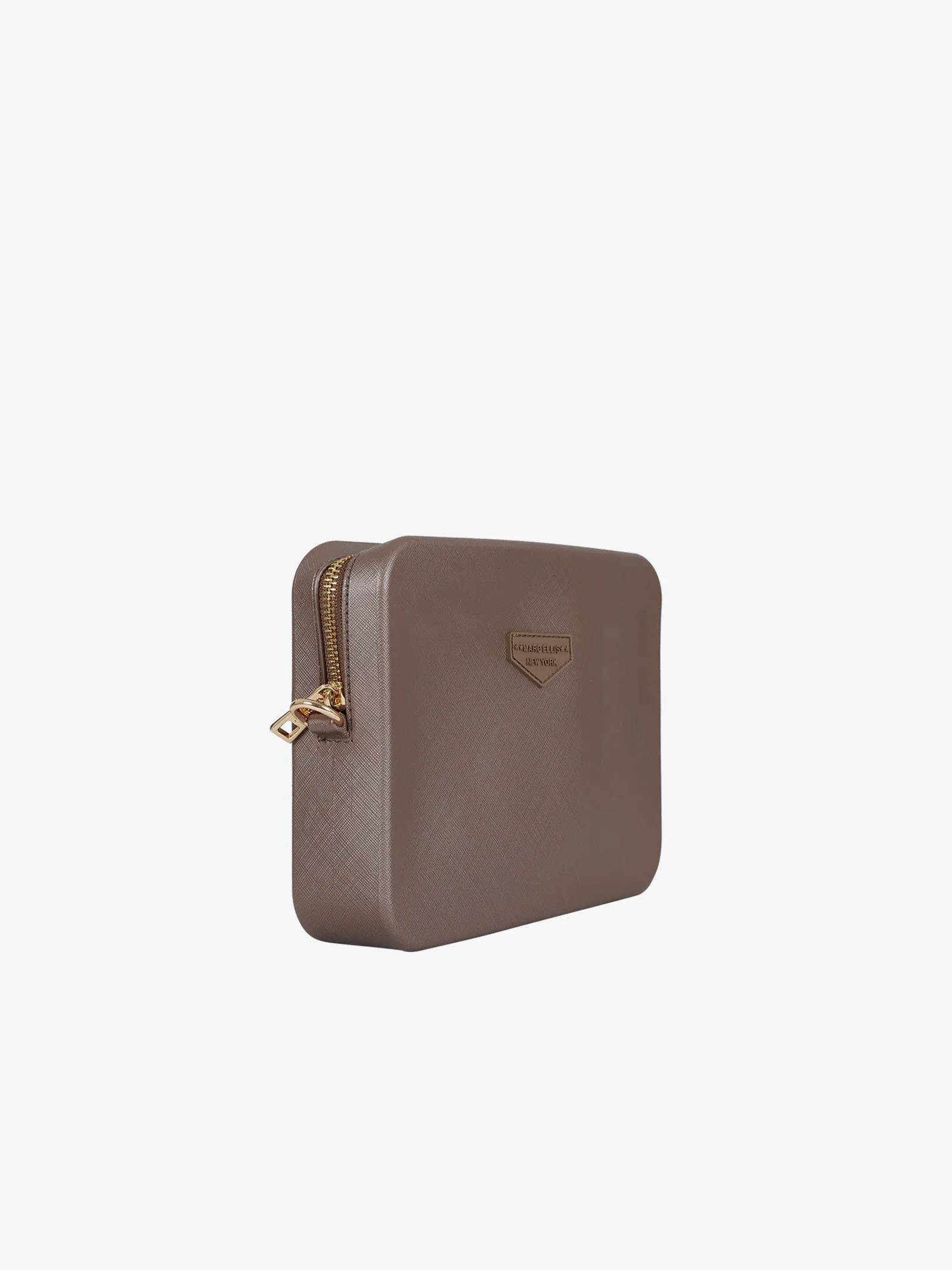 Borsa a spalla Flat Flowe donna bronzo