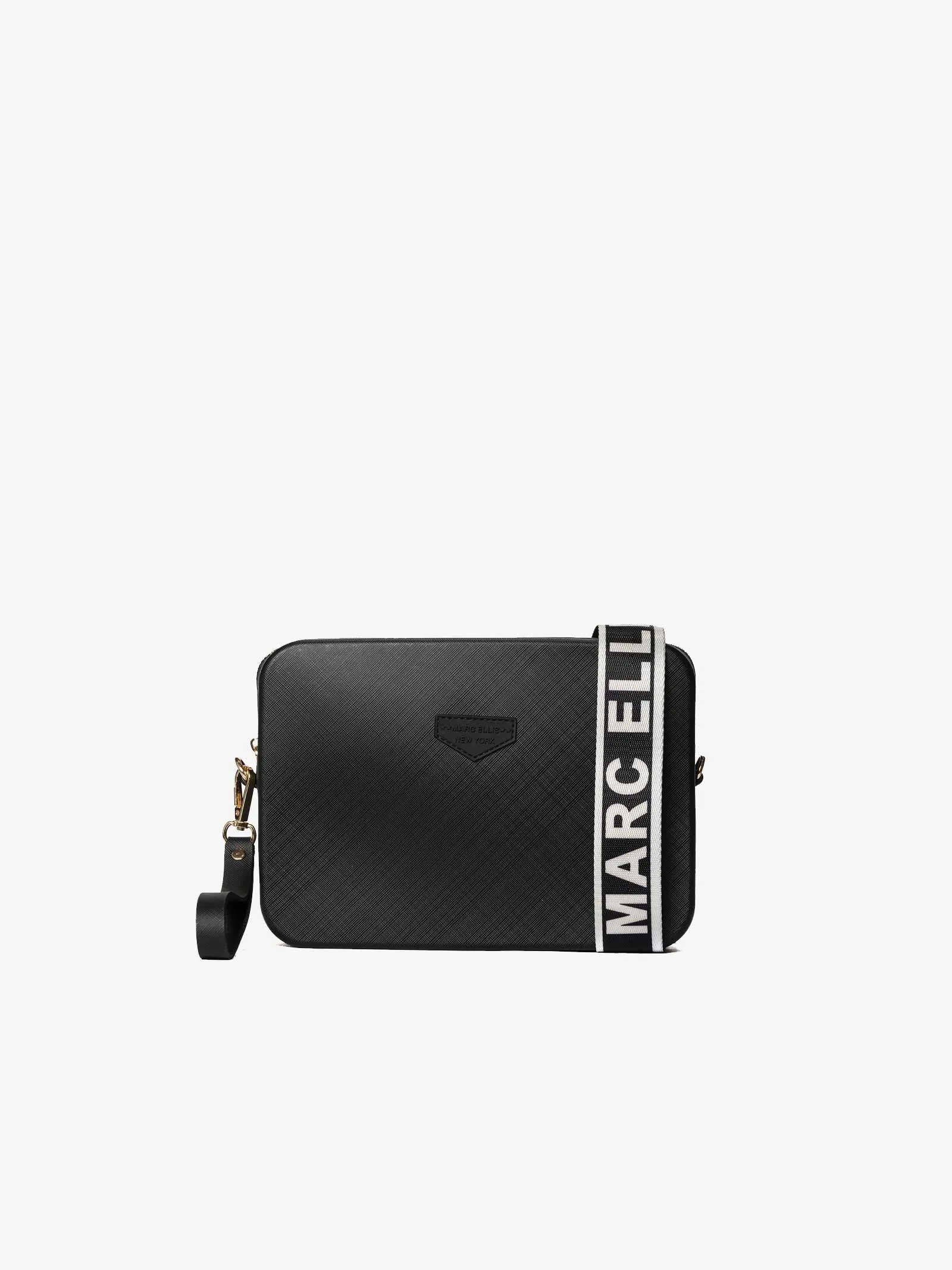 Borsa a spalla Flat Flowe donna nero