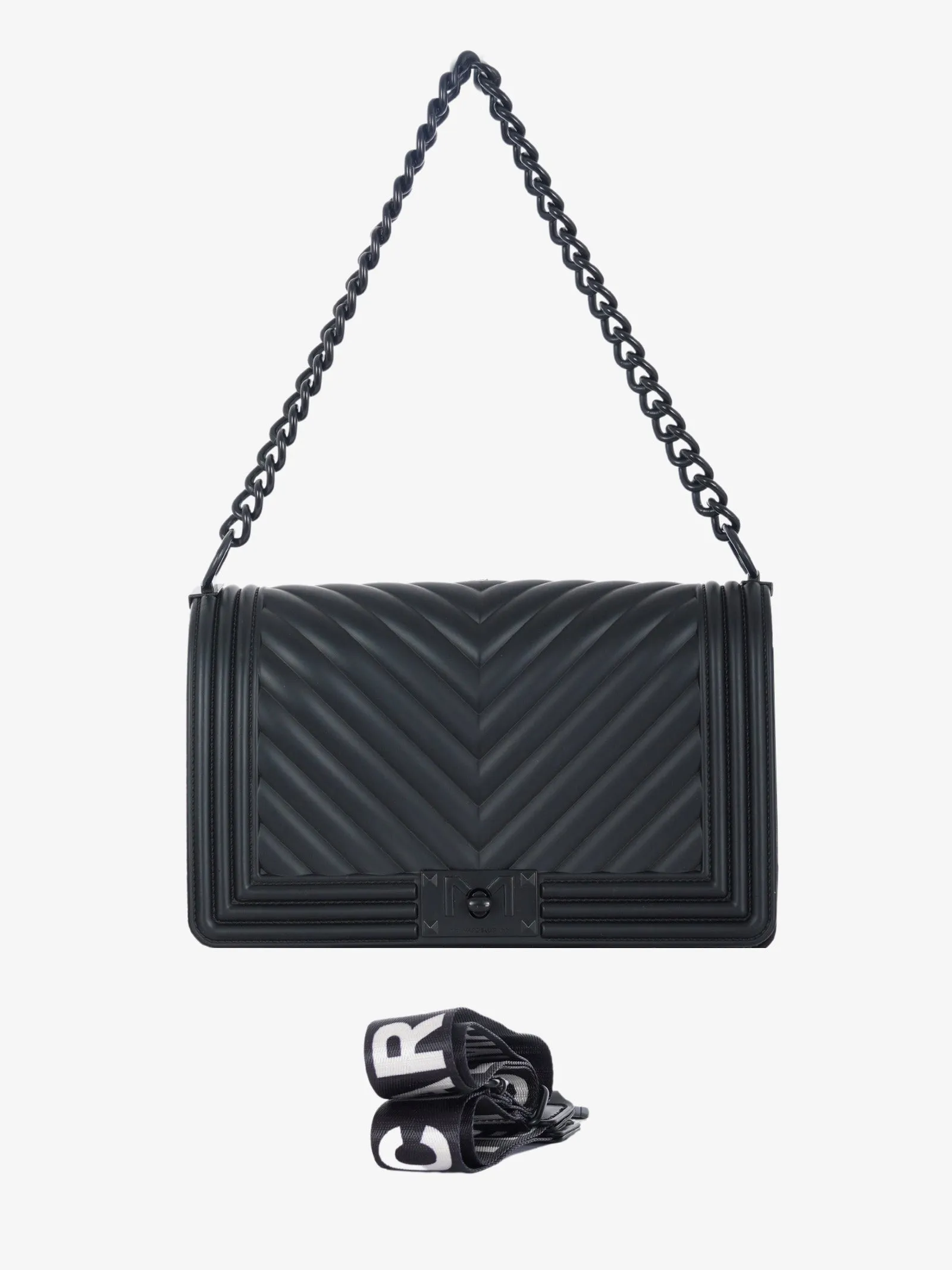Borsa a spalla Flat M donna nero