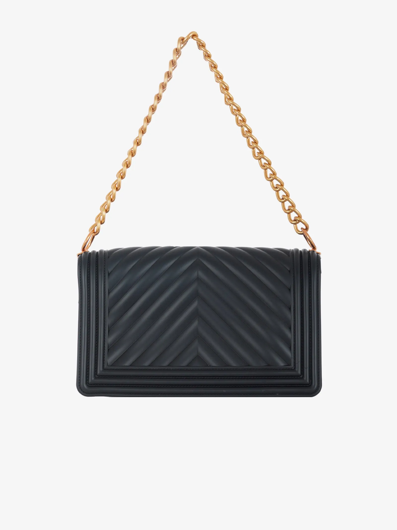 Borsa a spalla Flat M donna nero/oro ducale