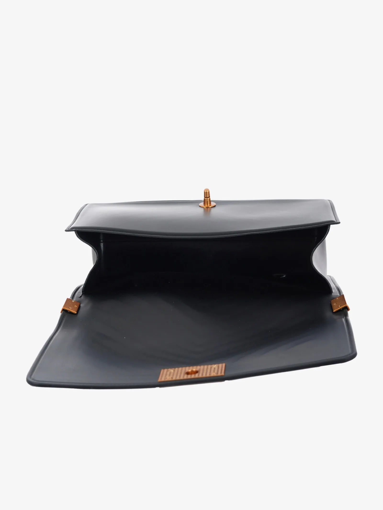 Borsa a spalla Flat M donna nero/oro ducale