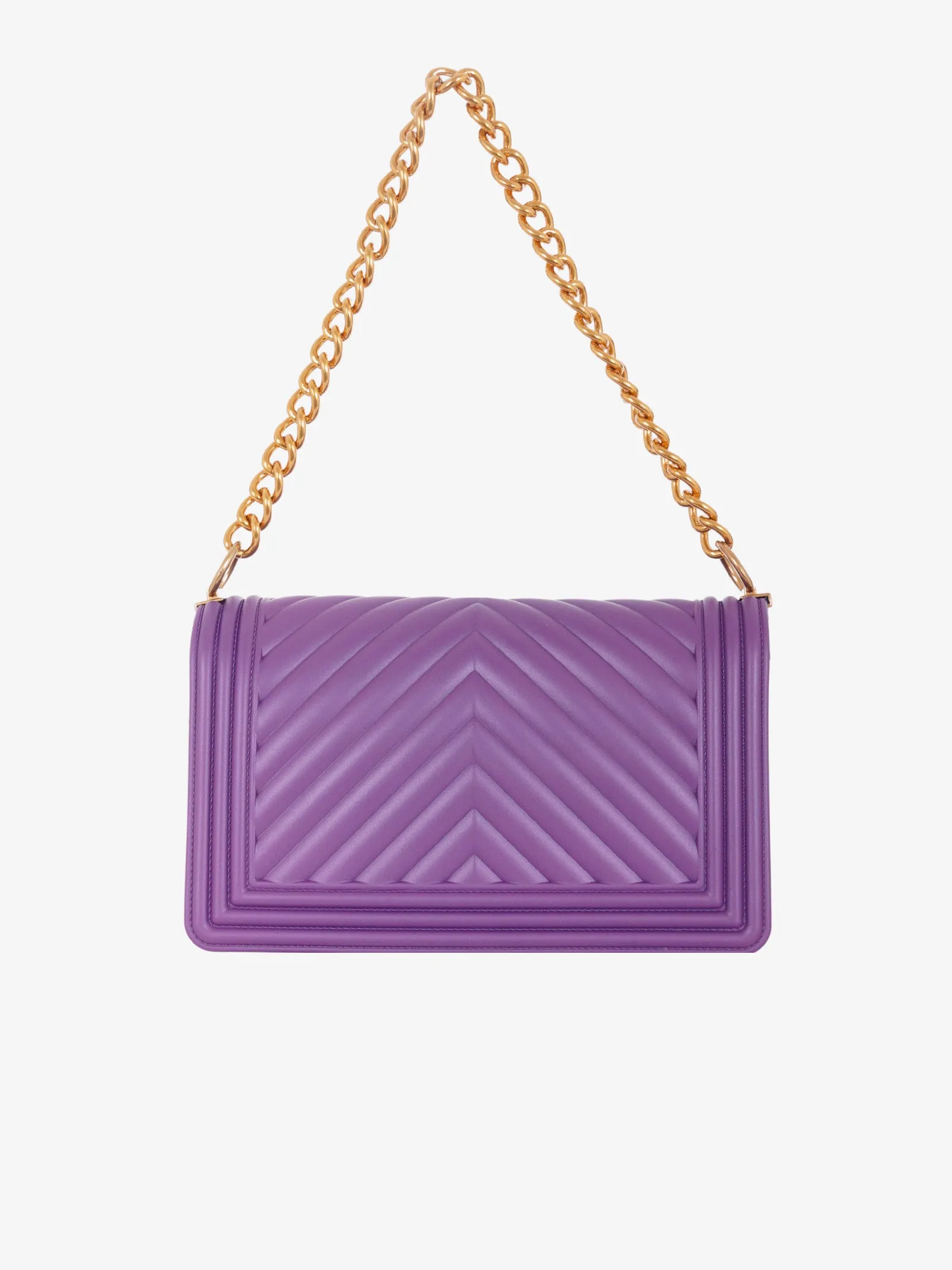 Borsa a spalla Flat M donna viola/oro ducale